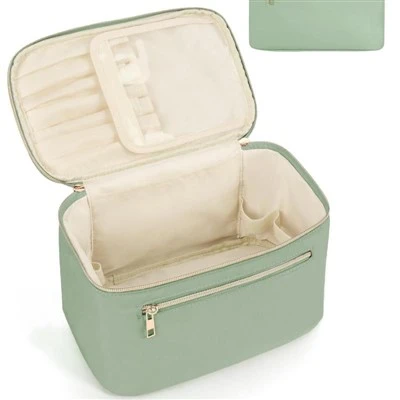 Vegan Leather Portable Makeup Organizer Case