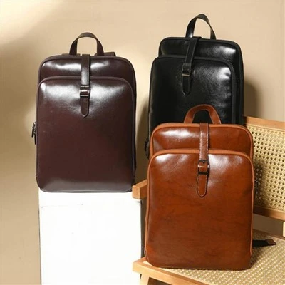 Vintage Leather Business Backpack