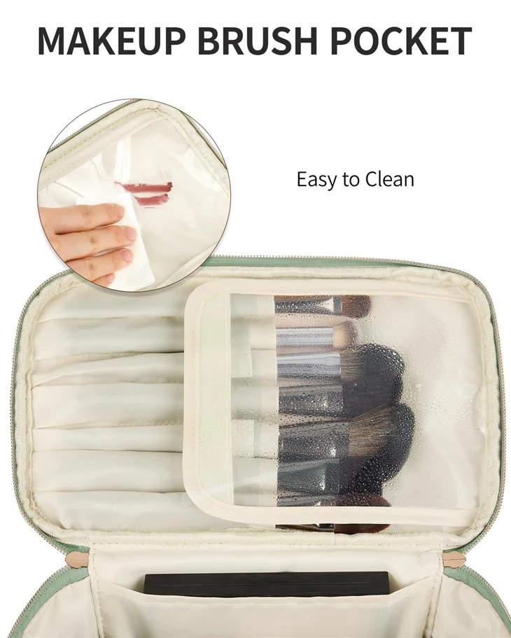 Vegan Leather Portable Makeup Organizer Case suppliers