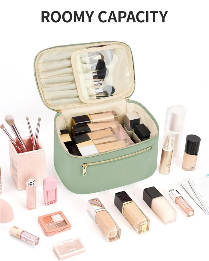 Vegan Leather Portable Makeup Organizer Case high quality