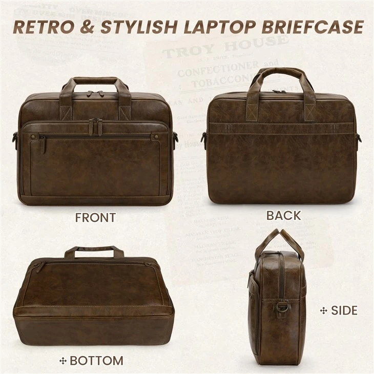 Vintage Leather Laptop Briefcase Bag For Men price